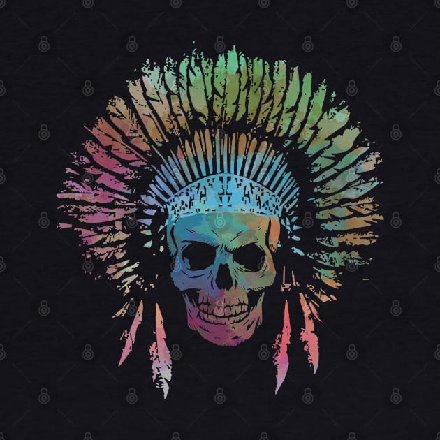 Chief Skull Watercolor by EthosWear